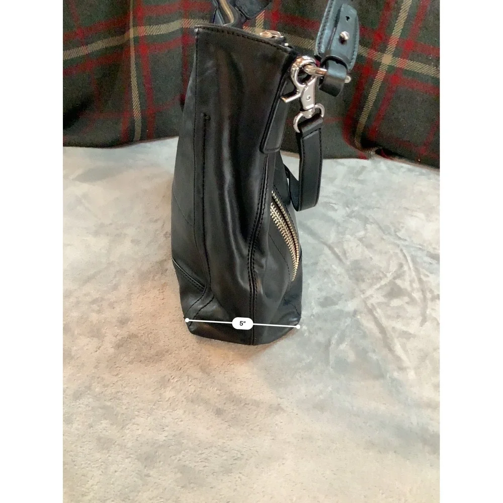 Frye Lena Zip Hobo Black Leather Crossbody Shoulder Bag Handbag 12x13.5in